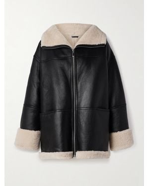 TOTEME Two-Tone Shearling Jacket - Black