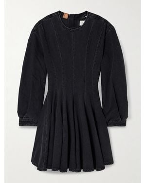 Haikure Delilah Panelled Denim Mini Dress - Black