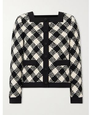 Valentino Garavani Damier Checked Bouclé-Tweed Jacket - Black
