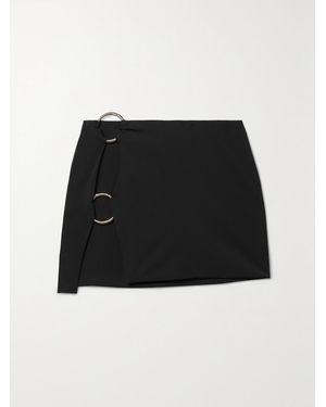 Louisa Ballou Embellished Recycled Stretch-Jersey Mini Skirt - Black