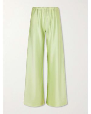 La Ligne Colby Satin Wide-Leg Pants - Green