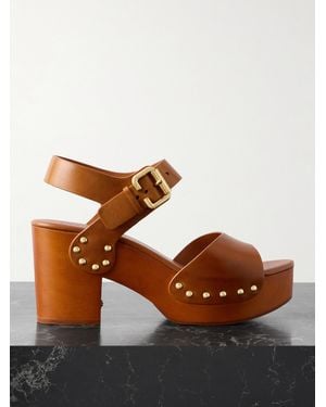 Chloé Jeannette Leather Platform Sandals - Brown
