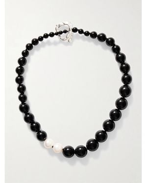 COMPLETEDWORKS Recycled, Onyx And Pearl Necklace - Black