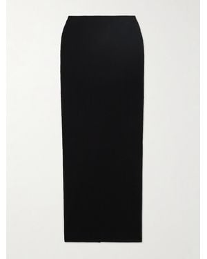 ÉTERNE Emma Ribbed Stretch-Jersey Maxi Skirt - Black