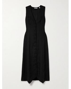 Doen Allene Linen Midi Dress - Black