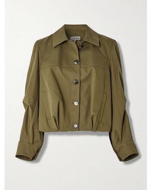 Loewe Embroidered Cotton And Silk-Blend Jacket - Green