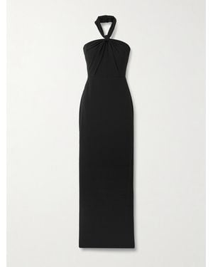 Alex Perry Crepe Halterneck Gown - Black