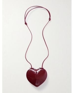 Alaïa Le Coeur Patent-Leather Shoulder Bag - Red
