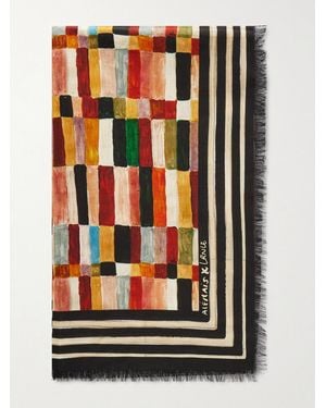 ALÉMAIS Lrnce Printed Cotton-Voile Scarf - Multicolour