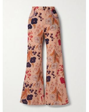 Alix Of Bohemia Bunny Schlaghose Aus Baumwoll-Voile Mit Blumenprint Und Zierperlen - Pink