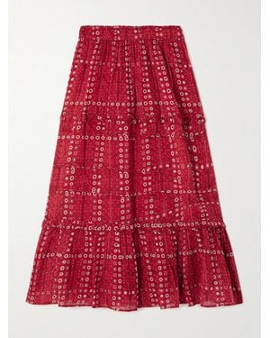 Isabel Marant Diya Midirock Aus Bedrucktem Baumwoll-Voile - Rot
