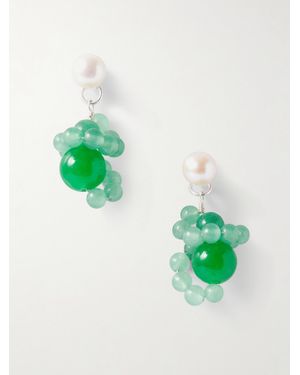 Completedworks Ohrstecker Aus Recyceltem Silber Mit Perlen Und Zierperlen - Grün