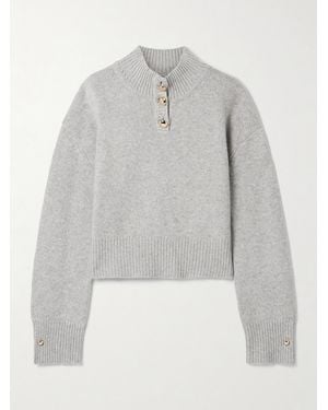 Brandon Maxwell The Rowe Cropped Recycled-Cashmere Jumper - Grey