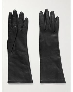 KHAITE Remo Mid Leather Gloves - Black