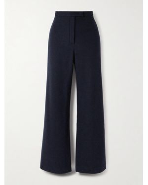 Loro Piana Robin Cashmere-Blend Wide-Leg Trousers - Blue
