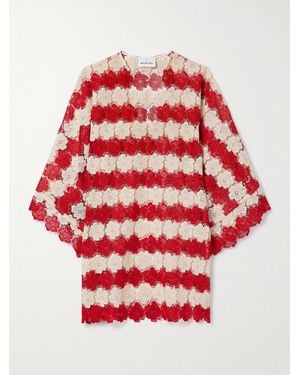 Miguelina Gianina Cotton Guipure Lace Kaftan - Red