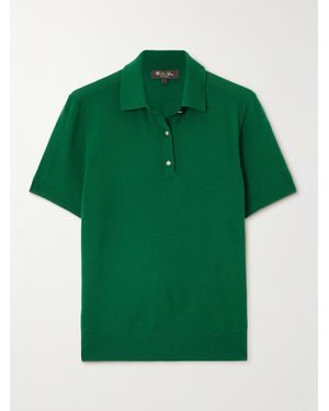 Loro Piana Sottile Wool, Silk And Cashmere-Blend Polo Shirt - Green