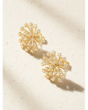 Sydney Evan Burst Flower 14-Karat Diamond Earrings - Natural