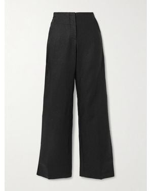 Faithfull the Brand Sanne Linen Straight-Leg Pants - Black