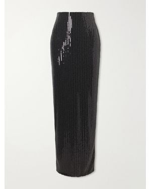 ‎Dima Ayad Studded Sequin-Embellished Maxi Skirt - Black