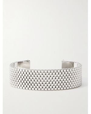 Jil Sander Silberfarbener Armspange - Weiß