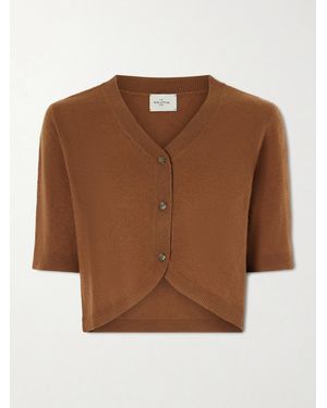 LeKasha Fano Cropped Cashmere Cardigan - Brown