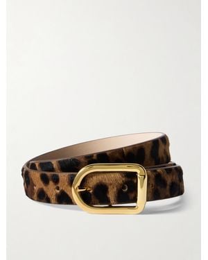 DEHANCHE Mija Leopard-Print Calf Hair Belt - Multicolour