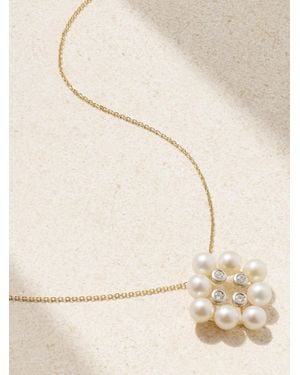 Mateo 14-Karat And, Pearl And Diamond Necklace - Natural