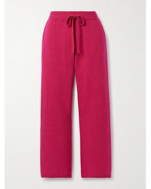 The Elder Statesman Cashmere Wide-Leg Track Trousers - Pink
