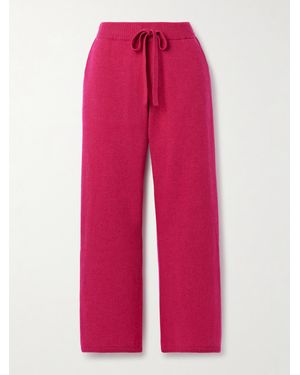 The Elder Statesman Cashmere Wide-Leg Track Trousers - Pink