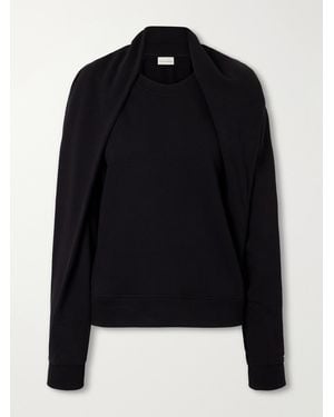 Dries Van Noten Draped Cotton-Jersey Sweatshirt - Black
