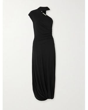 TOVE Liv One-Shoulder Ruched Crepe-Jersey Maxi Dress - Black