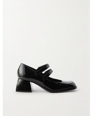 NODALETO Bulla Bacara Patent-Leather Mary Jane Court Shoes - Black