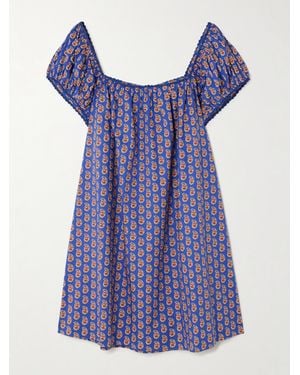 Doen Julie Minikleid Aus Biobaumwollpopeline Mit Paisley-Print - Lila