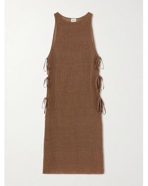 LeKasha Jarajug Linen Midi Dress - Brown