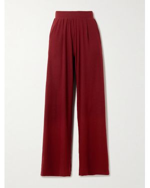 Leset Lauren Knitted Wide-Leg Pants - Red