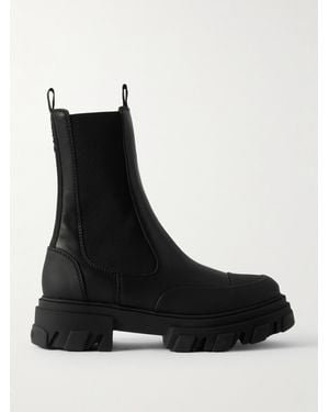 Ganni Chelsea Boots Aus Leder - Schwarz