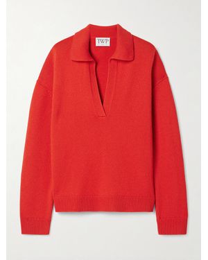 Twp Kaschmirpullover Mit Polokragen - Rot