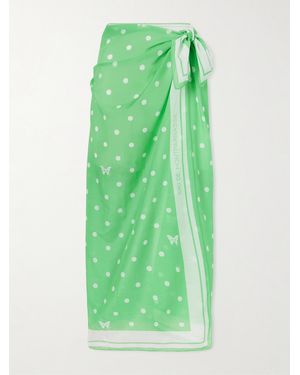 Kiki de Montparnasse Kiki Printed Cotton And Silk-Blend Pareo - Green