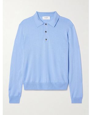 La Ligne Ben Oversized Silk, Wool And Cashmere-Blend Polo Jumper - Blue