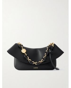 Loewe Ola Medium Embellished Leather Shoulder Bag - Black