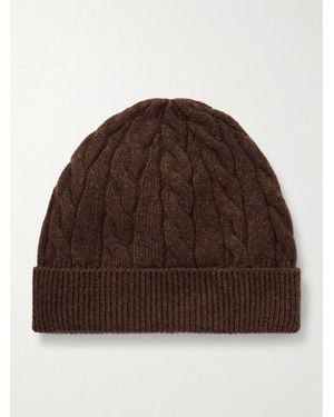 Loro Piana Cedar Cable-Knit Cashmere Beanie - Brown