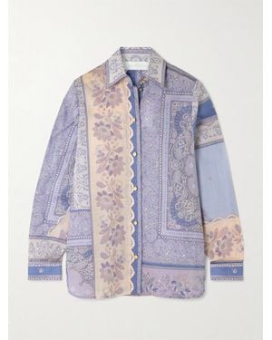 Zimmermann Lucky Bandana-Print Cotton-Voile Shirt - Purple