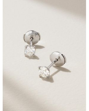David Morris Ohrstecker Aus 18 Karat Weißgold Mit Diamanten - Natur