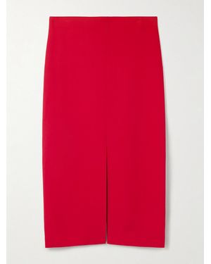 Carven Crepe Midi Skirt - Red