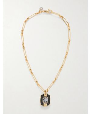 Maison Mayle Figura M-Plated Enamel Necklace - White