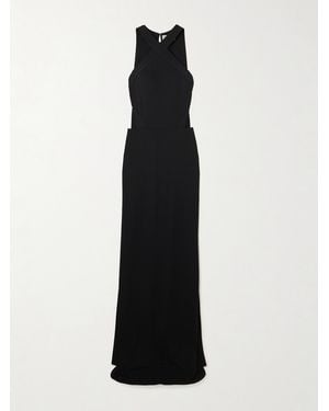 The New Arrivals Ilkyaz Ozel Yoko Cutout Crepe Halterneck Gown - Black