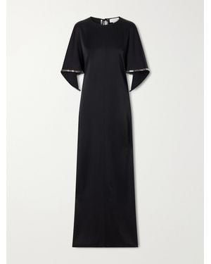 Stella McCartney Embellished Satin Maxi-Dress - Black