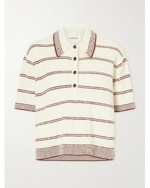 Rohe Striped Organic Cotton-Blend Terry Polo Shirt - Natural