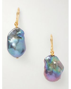 Jil Sander Grainy-Tone And Mother-Of-Pearl Earrings - Blue